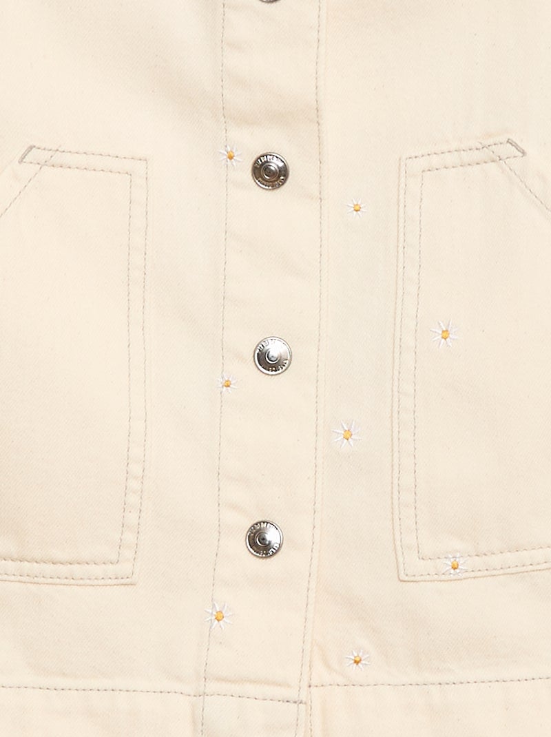 Mono corto con flores bordadas Beige - Kiabi