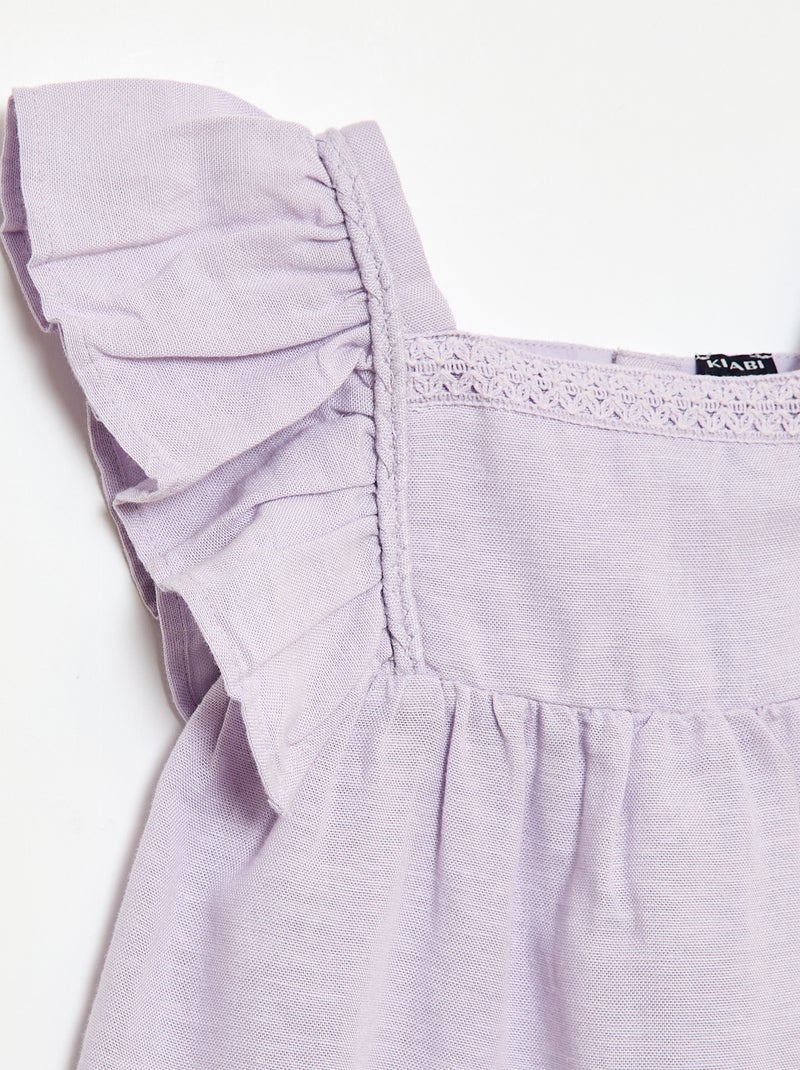 Mono corto con mangas con volantes Purpura - Kiabi