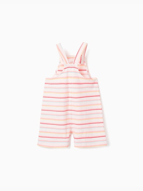 Mono corto de algodón a rayas con bolsillos delanteros - Kiabi