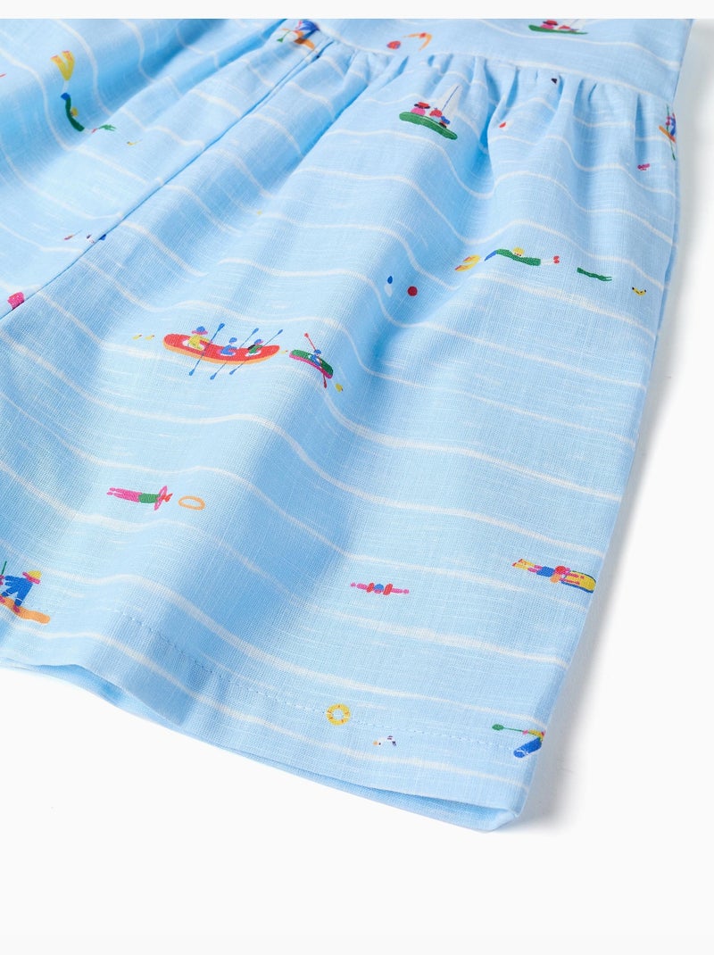 Mono corto de algodón con estampado Carolina Celas x Zippy Azul claro - Kiabi