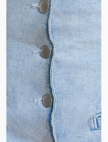 Mono corto de denim con cuello halter slim fit dilvin
