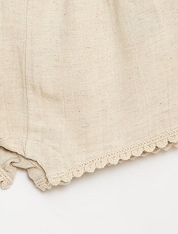 Mono corto de lino mezclado