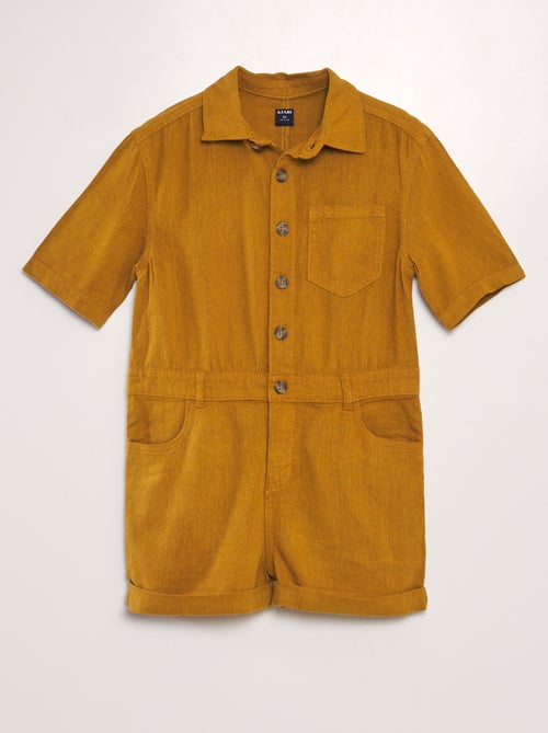 Mono corto de manga corta con mezcla de lino  - Unisex - Kiabi