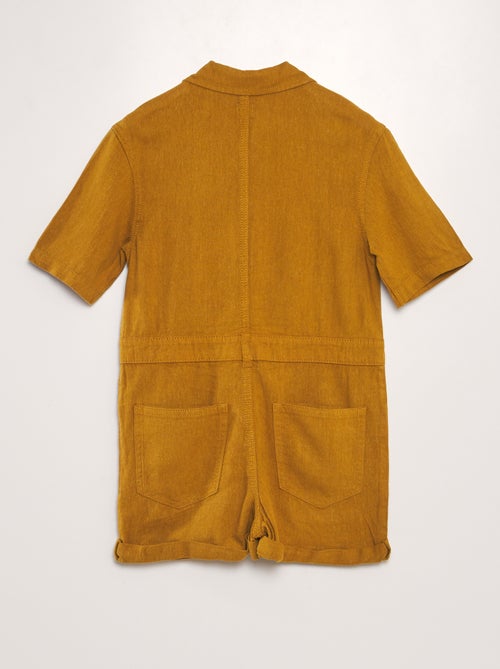 Mono corto de manga corta con mezcla de lino  - Unisex - Kiabi