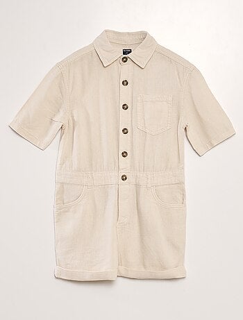Mono corto de manga corta con mezcla de lino - Unisex