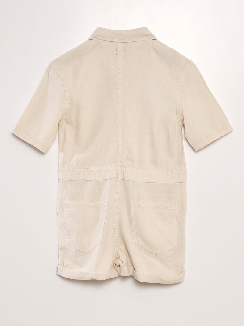 Mono corto de manga corta con mezcla de lino  - Unisex BEIGE - Kiabi