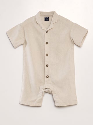 Mono corto de manga corta con mezcla de lino  - Unisex