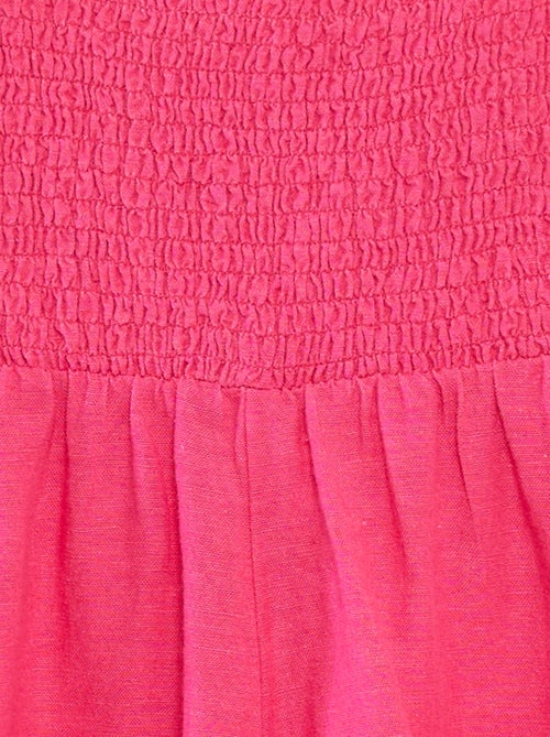 Mono corto de mezcla de lino con volantes - Kiabi