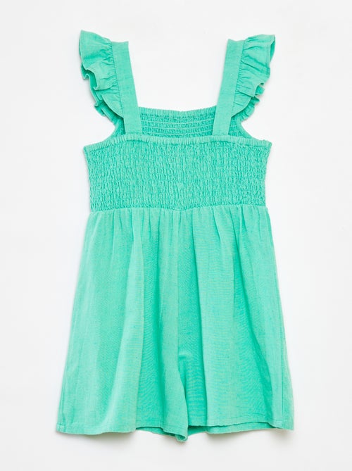 Mono corto de mezcla de lino con volantes - Kiabi