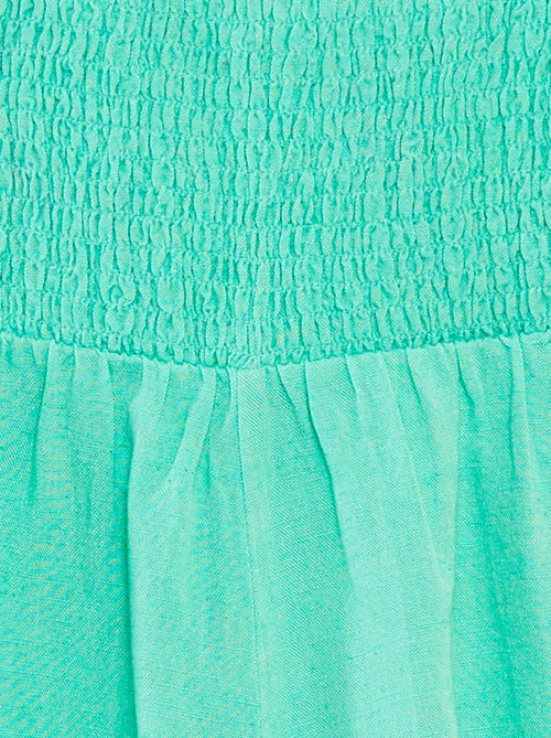 Mono corto de mezcla de lino con volantes - Kiabi