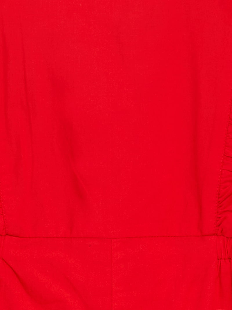 Mono corto de popelina con volantes rojo - Kiabi