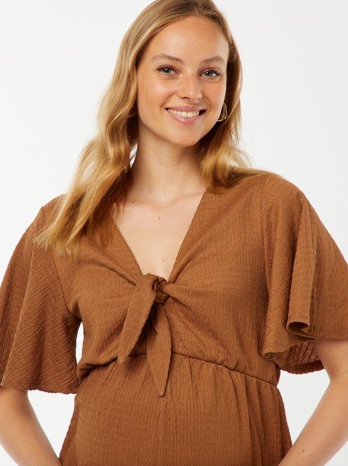 Mono corto de premamá de punto gofrado - Kiabi