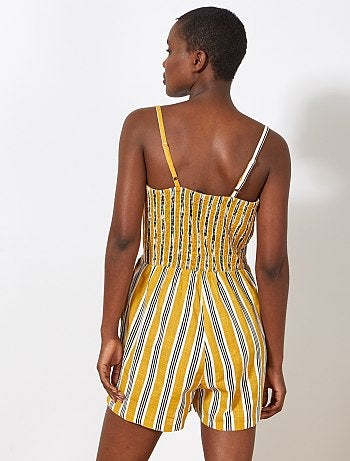 Mono corto de rayas de algodón puro - Kiabi