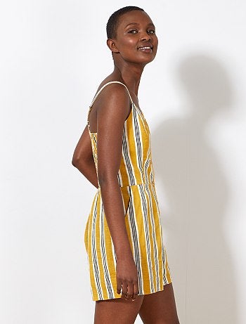 Mono corto de rayas de algodón puro - Kiabi