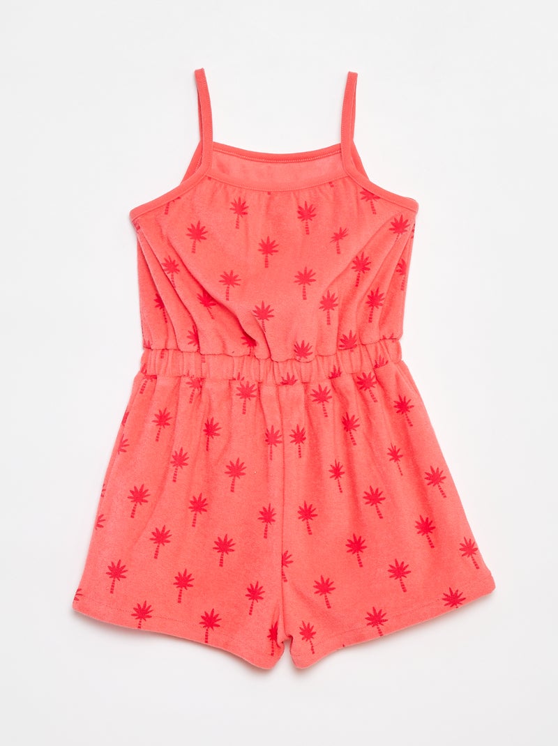 Mono corto de rizo con tirantes finos Rojo - Kiabi