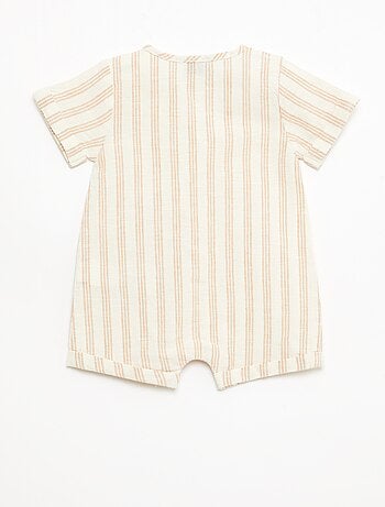 Mono corto en mezcla de algodón y lino