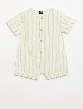 Mono corto en mezcla de algodón y lino