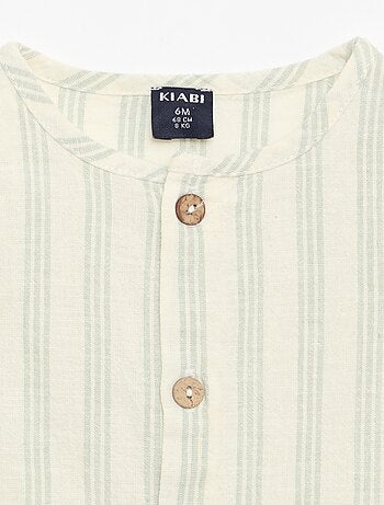 Mono corto en mezcla de algodón y lino