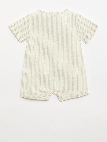 Mono corto en mezcla de algodón y lino