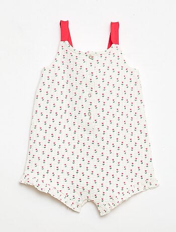 Mono corto en tejido gofrado con estampado