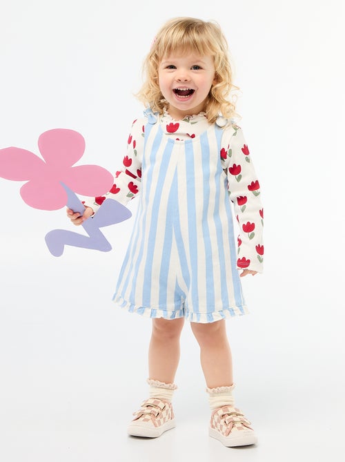 Mono corto en twill con tirantes - Kiabi