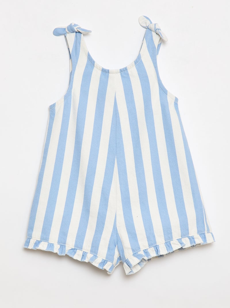Mono corto en twill con tirantes Azul - Kiabi