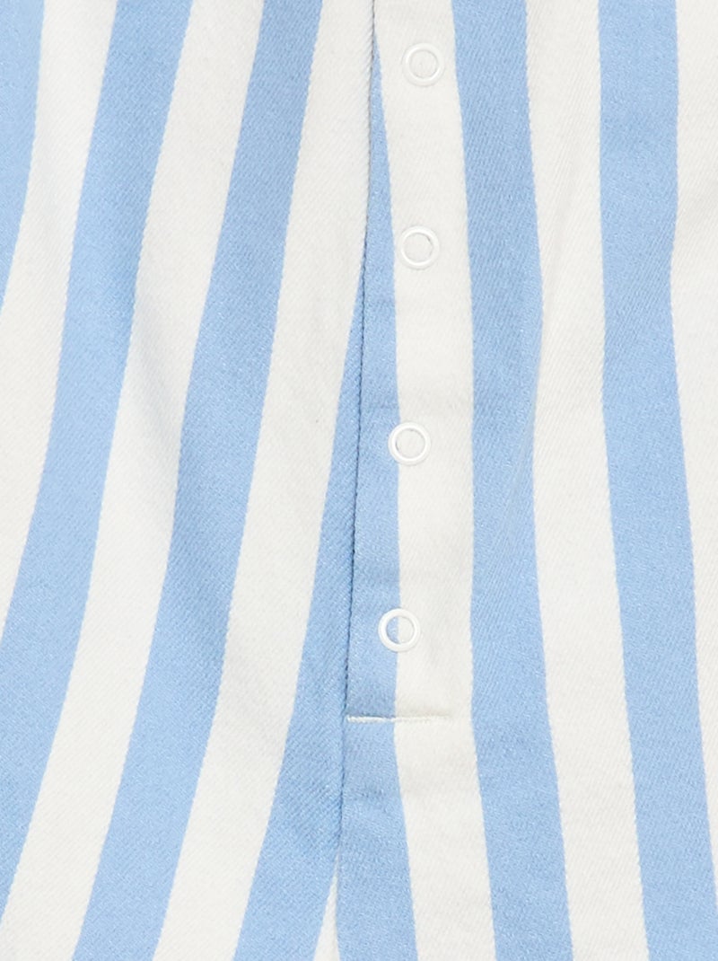 Mono corto en twill con tirantes Azul - Kiabi