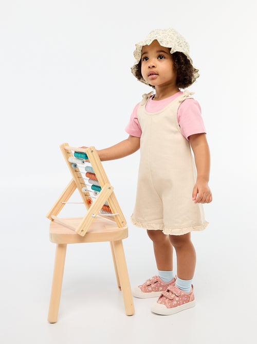 Mono corto en twill con tirantes - Kiabi