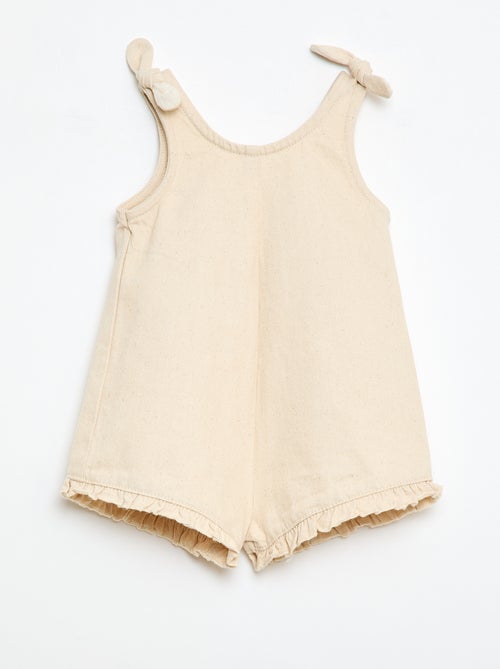 Mono corto en twill con tirantes - Kiabi