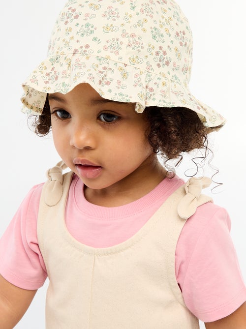 Mono corto en twill con tirantes - Kiabi