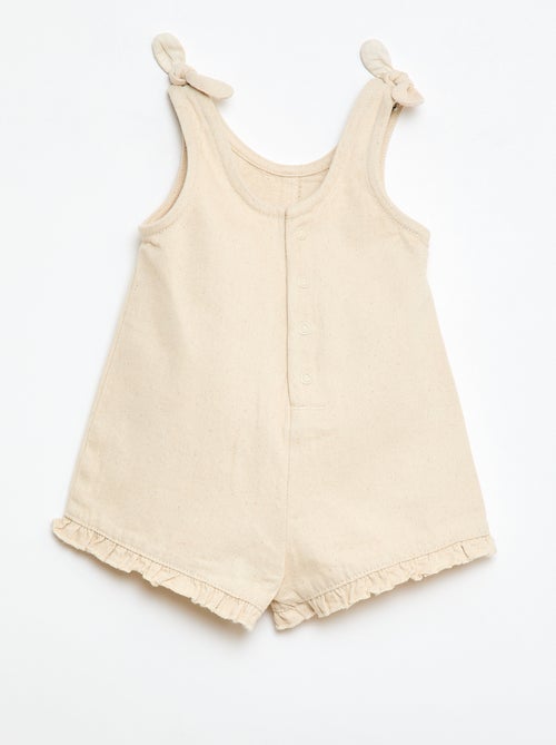 Mono corto en twill con tirantes - Kiabi