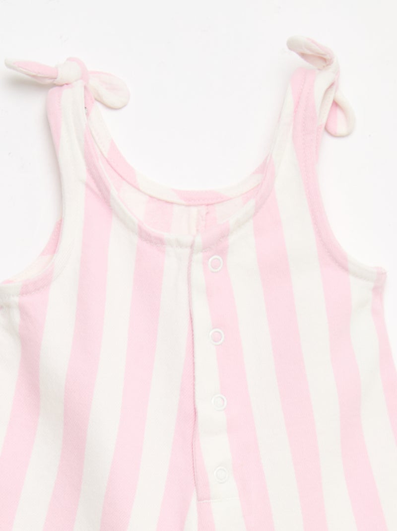 Mono corto en twill con tirantes Rosa - Kiabi