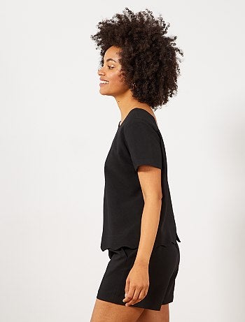 Mono corto festoneado efecto 2 en 1 - Kiabi