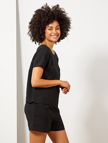 Mono corto festoneado efecto 2 en 1 - Kiabi