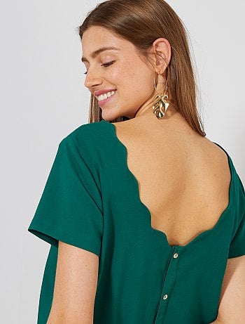 Mono corto festoneado efecto 2 en 1 - Kiabi