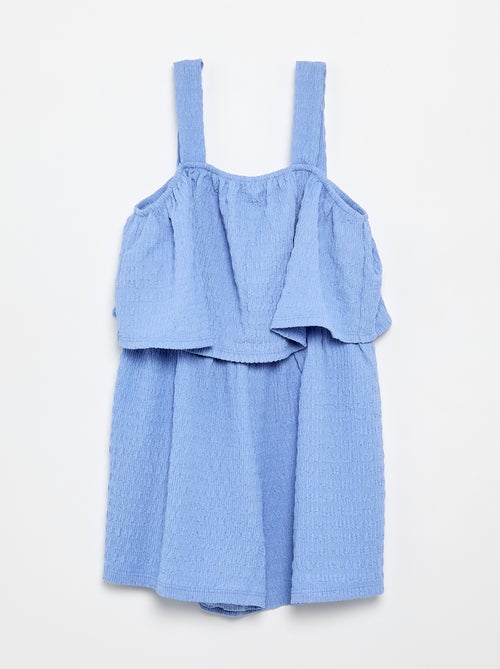 Mono corto liso de tirantes de punto gofrado - Kiabi