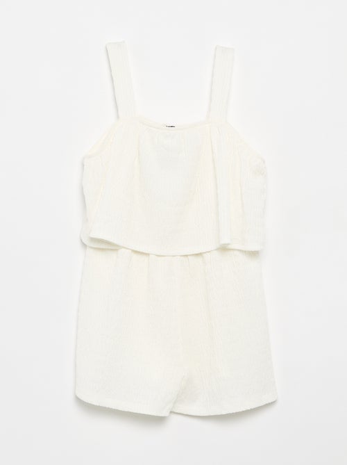 Mono corto liso de tirantes de punto gofrado - Kiabi
