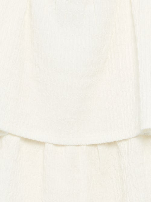 Mono corto liso de tirantes de punto gofrado - Kiabi