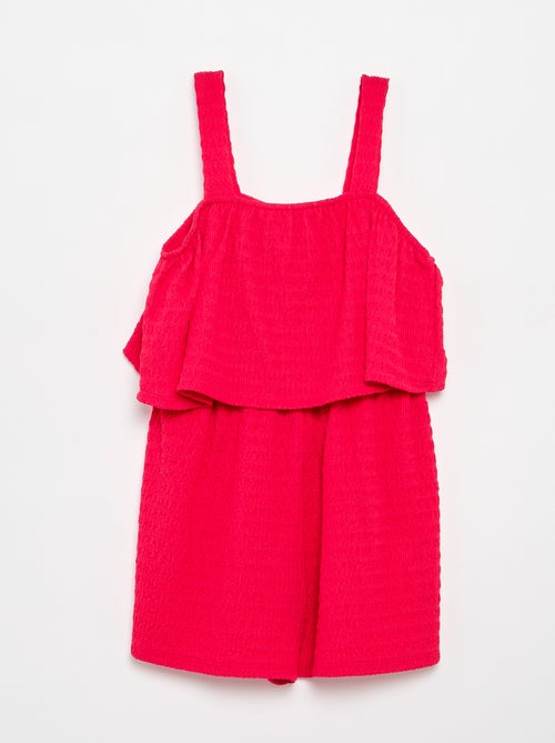 Mono corto liso de tirantes de punto gofrado - Kiabi