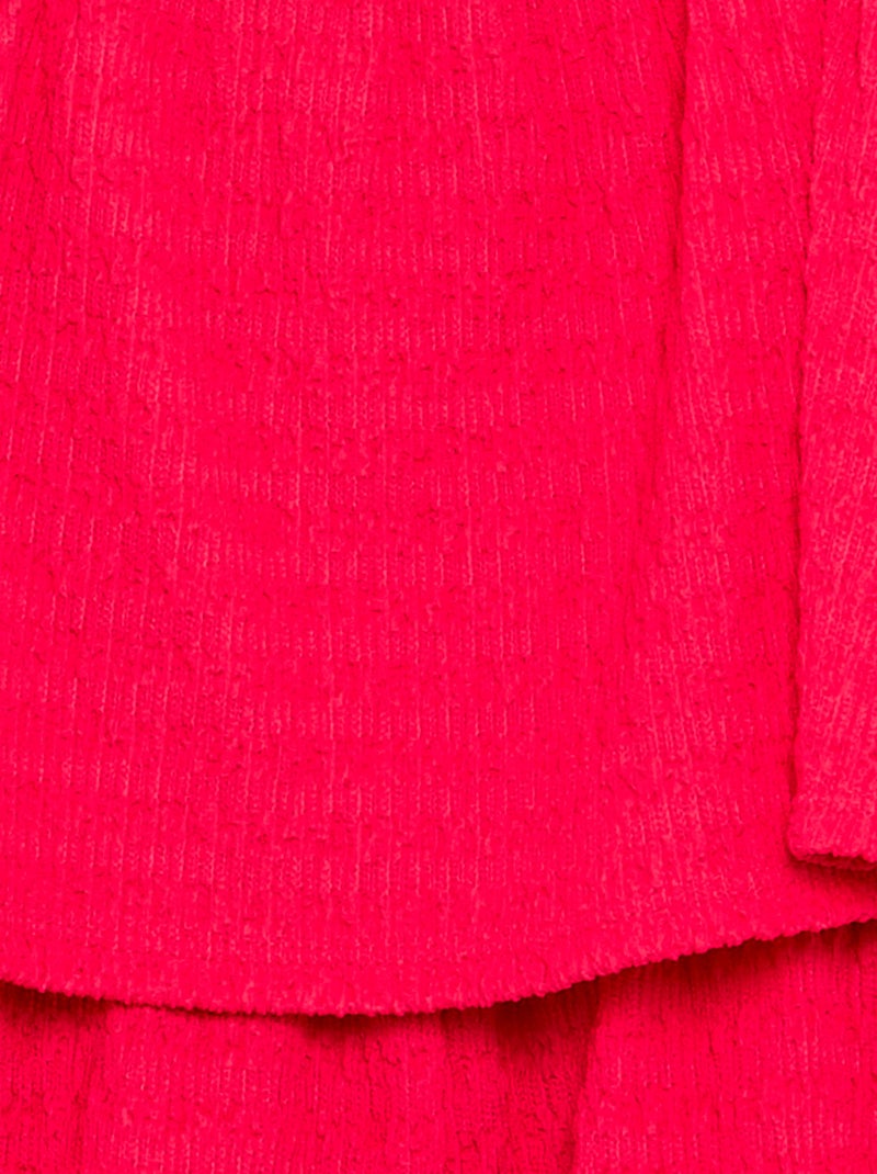 Mono corto liso de tirantes de punto gofrado Rosa - Kiabi