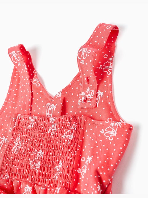 Mono corto sin mangas con estampado y volantes - Kiabi