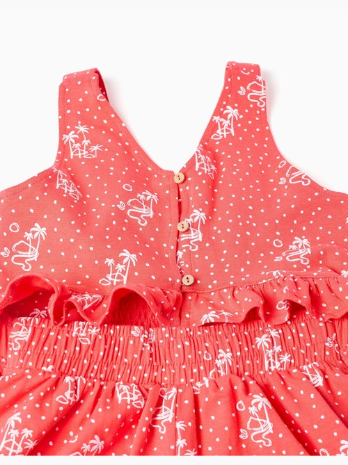 Mono corto sin mangas con estampado y volantes - Kiabi