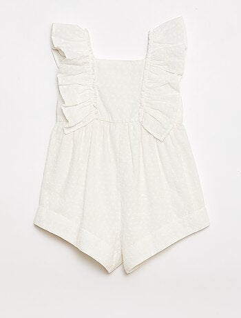 Mono corto sin mangas de bordado inglés con volantes