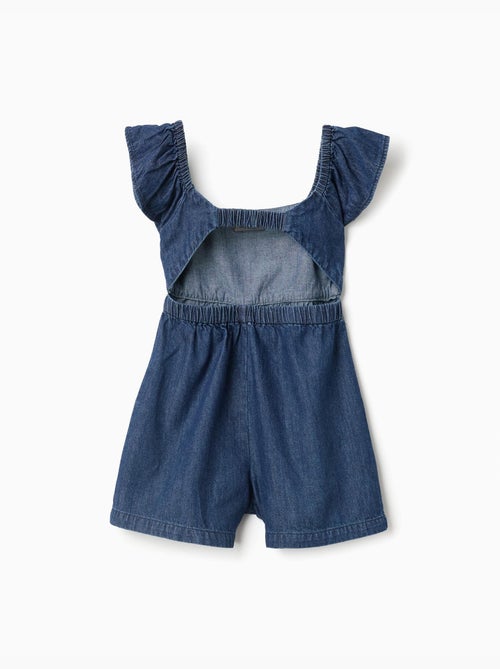 Mono corto vaquero con mangas con volantes - Kiabi