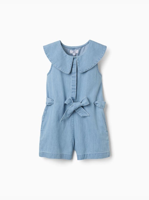 Mono corto vaquero sin mangas con cinturón - Kiabi