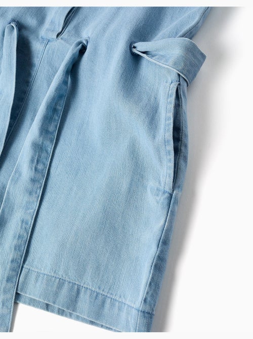 Mono corto vaquero sin mangas con cinturón - Kiabi