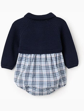 Mono de algodón combinado y a cuadros B&S