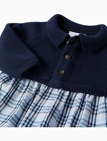 Mono de algodón combinado y a cuadros B&S