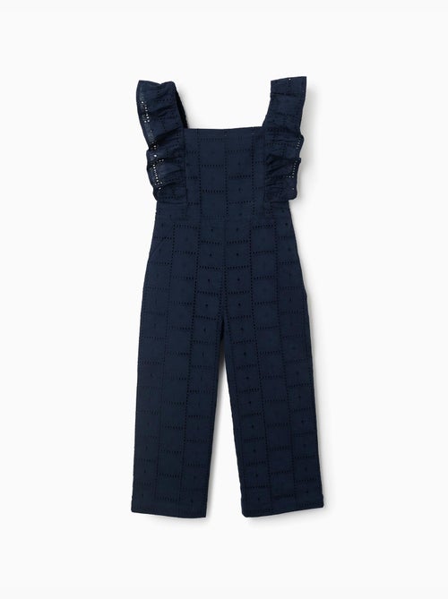 Mono de algodón con bordado inglés y volantes - Kiabi