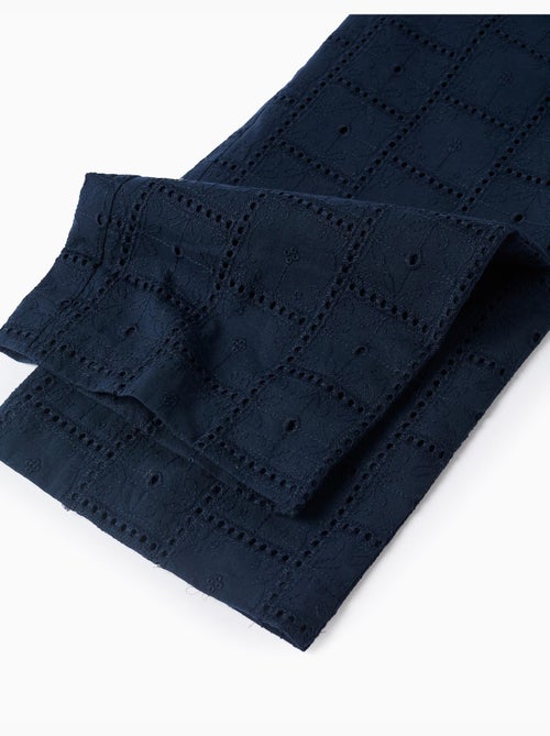 Mono de algodón con bordado inglés y volantes - Kiabi